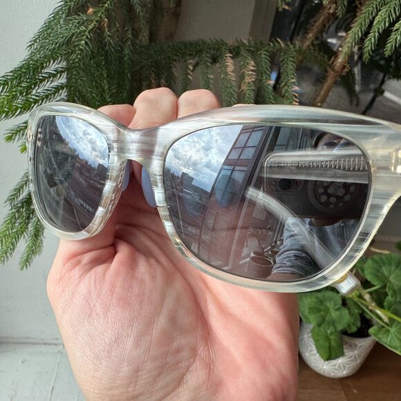 Club Monaco White/Silver Stripe Sunglasses - Picture 7 of 8